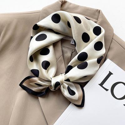 Women Scarf Summer 100% Silk Scarves Shawls Lady Wraps Dot Pashimina Female Echarpe Bandana Square Kerchief Headband Hijab
