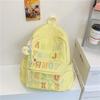 Schoolbag high value ins wind backpack alphabet junior high school student leisure backpack college wind large capacity class schoolbag female