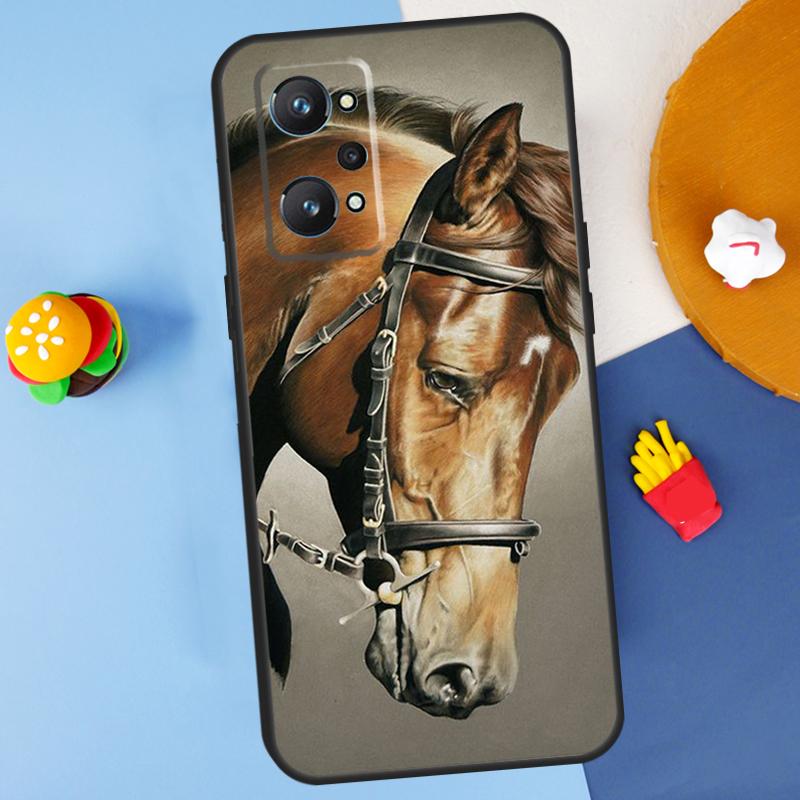 Horse Pony Painted For Realme 11 10 12 13 14 Pro Plus GT 5 6 6T GT7 Pro C61 C53 C51 C21Y C25S C55 C67 C75 Case