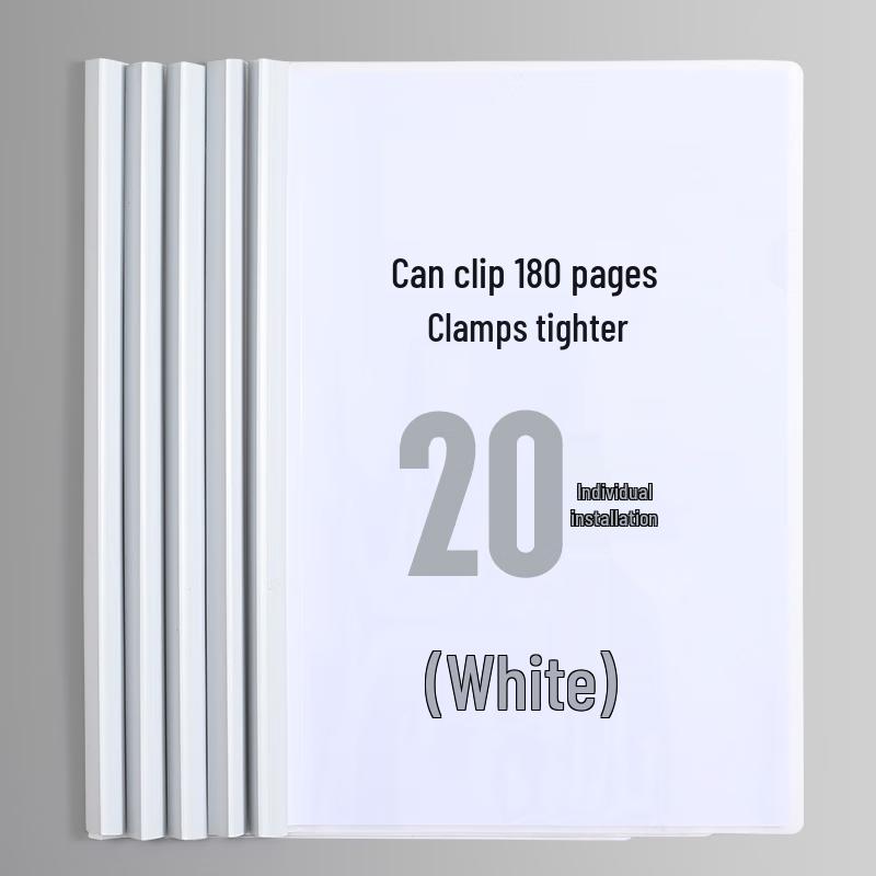 Lijiu Hong A4 Transparent Plastic Rod Clip Binder (100-Pack)