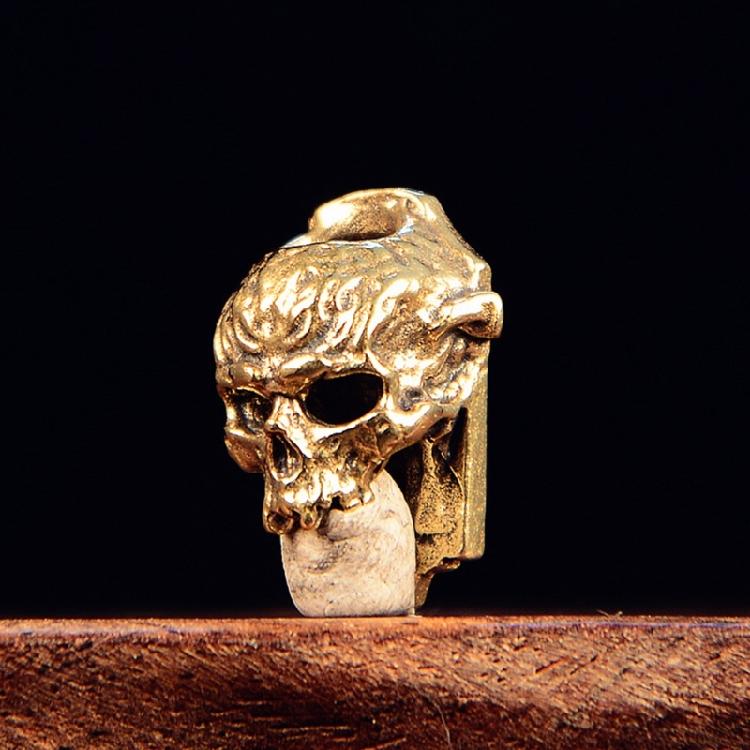 Antiqued Copper Skull Pendant Decorative Skull Charm Sewing Embellishment For Handmade Craft Clothing Accessories
