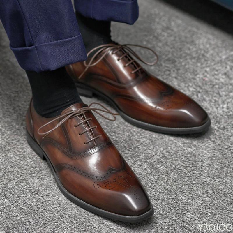 Fashion Men's Imitation Wood Grain Square Toe Leather Shoes with Versatile Design Low Cut Casual Business Leather Shoes Zapatos Hombre