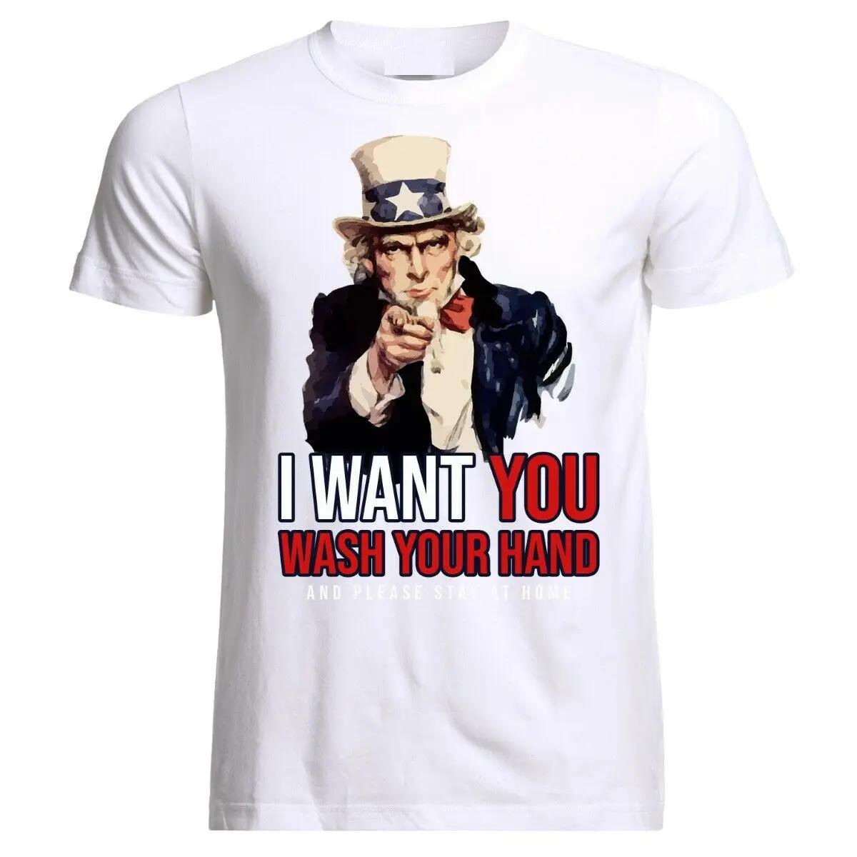 

I Want You Stay Home Uncle Sam Social Distance TShirt 100 Cotton ONeck Summer Short Sleeve Casual Mens Tshirt Size S3XL S