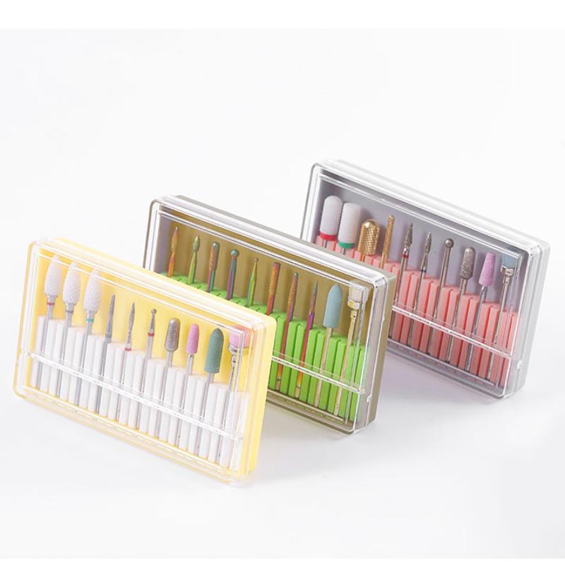 High quality new nail polishing tool alloy tungsten steel ceramic nail polishing head set polishing tool