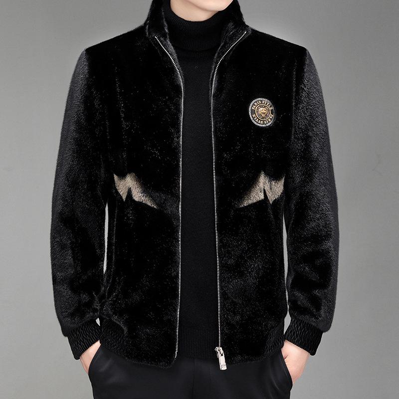 

Высококачественная зимняя меховая мужская куртка со стоячим воротником, золотая норковая куртка, пальто, цельная меховая утолщенная теплая куртка