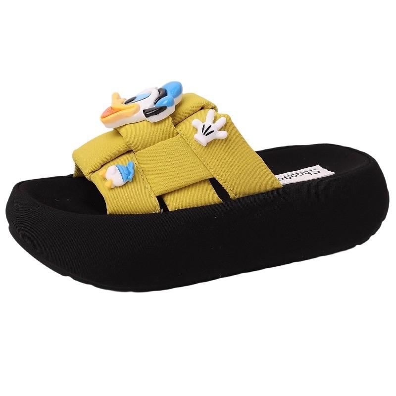 Cartoon Mädchen Shirley Rose Hausschuhe Damen vielseitig lässig Sommer Mode Wort niedlich Oberbekleidung Zuhause runder Kopf Sandalen