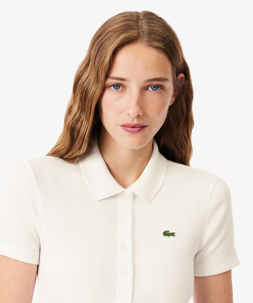 LACOSTE Women'S Slim Fit Rib Knit Polo Shirt Df5377-56G 70V