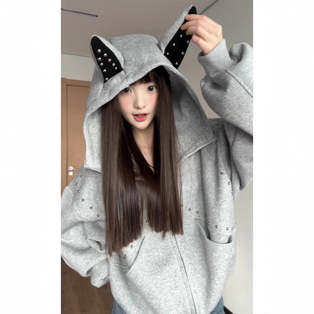 American Splicing Hooded Sweater Men's and Women's Autumn Sweet and Cool Design Couple Coat