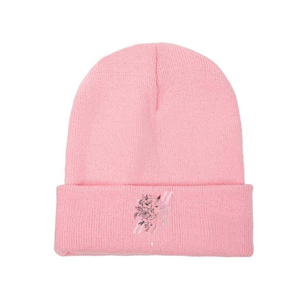 I Promise Darling Darling in the Franxx Zero Two Strickmütze Damen Unisex Skullies Beanies Wintermütze Lässige Melonenmütze