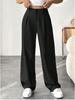 European & American Women's High-Waist Straight-Leg Business Casual Pants - Solid Color Draped Style (2026)
