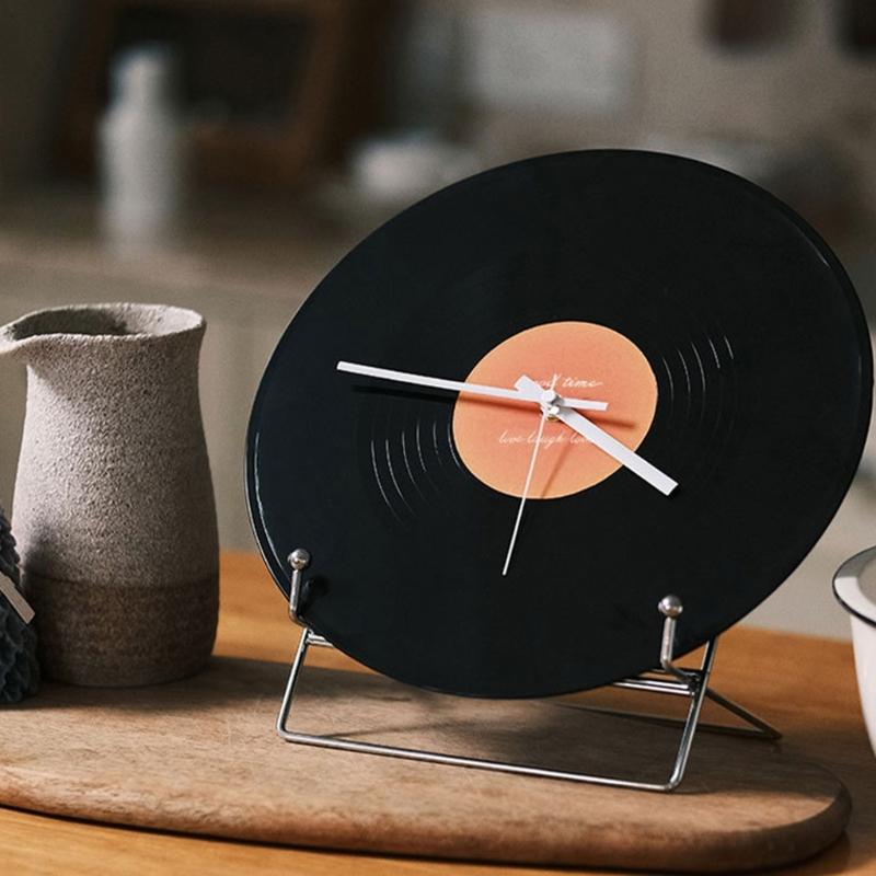 12inch Record Shape Wall Clock Nostalgic Designing Desk Clocks for Cafe and Living Room Decoration