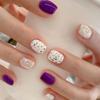 Autumn and Winter Dark Purple Short Flash Fragments Sweet Babes Ins Wind Wearing Nail Nails