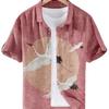 Direct Sales of National Style Short-sleeved Shirts Men's Tops Wholesale Cardigan 1D Digital Printing National Trend
