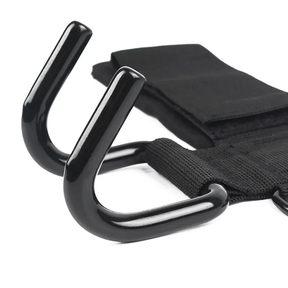 Regulowane, mocne stalowe uchwyty na haki Paski do podnoszenia ciężarów Trening siłowy Siłownia Czarny pasek do podnoszenia nadgarstków