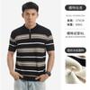 Men's Striped Knit Half-Zip Short Sleeve Polo Shirt
