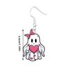 Cross Border Cute Charming Heart Bow Ghost Earrings Valentine's Day Acrylic Halloween Ghost Earrings