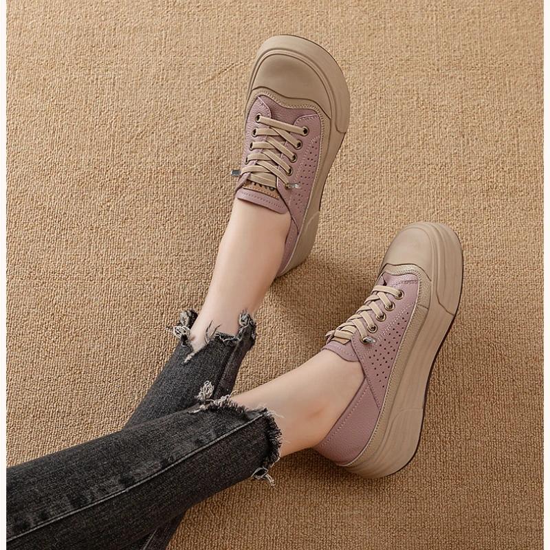 Fujin 3.5cm Ethnic Natural Leisure Rubber Luxury Concise Autumn Loafer Comfy Sandals Cow Genuine Leather Soft Flats Women Shoes