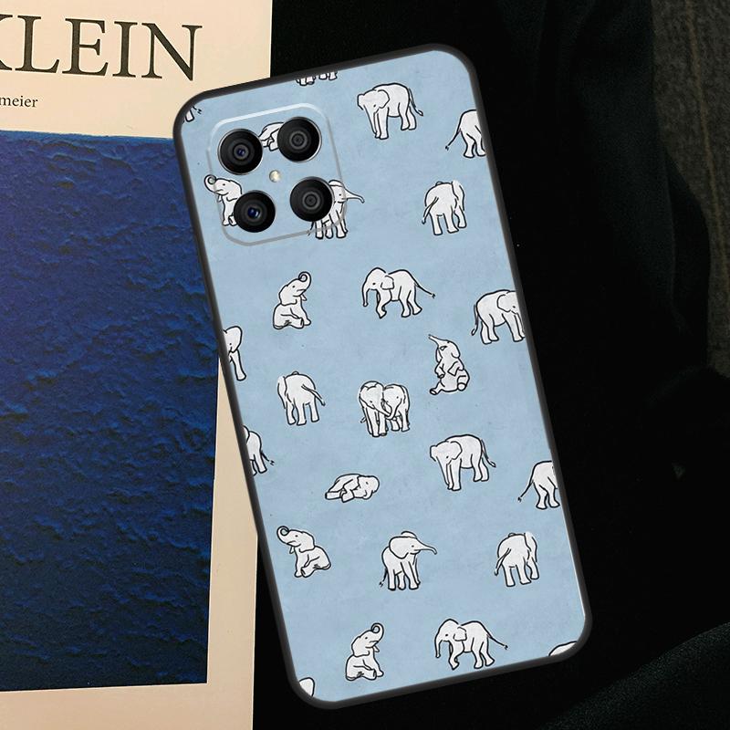 Cute Baby Elephant Case For Honor X8b X9b X9a X8a X8 X9 X9c 50 70 90 Lite Honor 200 Lite Magic 5 6 7 Pro Cover