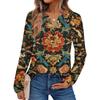 Women's Print Long Sleeve Shirts Elegant Casual Tops Trendy Shirts Tops