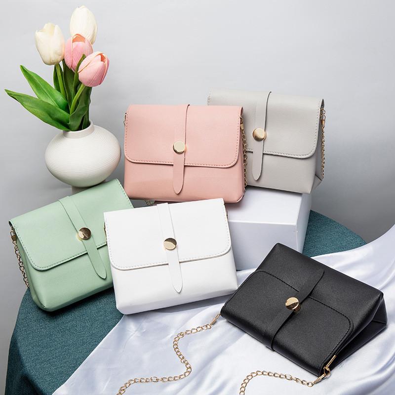 2022 Cute Ladies Bag Sweet Pu Shoulder Crossbody Bag Candy Color Mini Square Bag