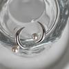 Silver Asymmetric Crescent Moon Pearl Earrings, Exquisite Girl Japanese and Korean Ear Needles, Invisible and Painless Ear Clips for Women