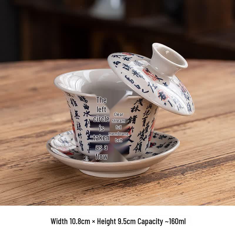 Yuluo Ceramic Sancai Gaiwan Tea Bowl