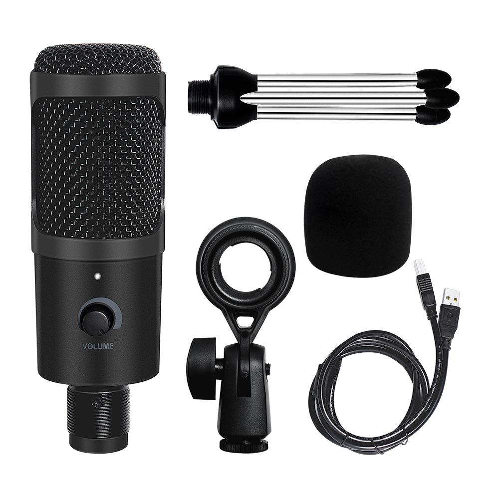 USB Condenser Microphone with Noise Reduction for K-Song Recording, Live Streaming, and Mobile/Desktop Compatibility
