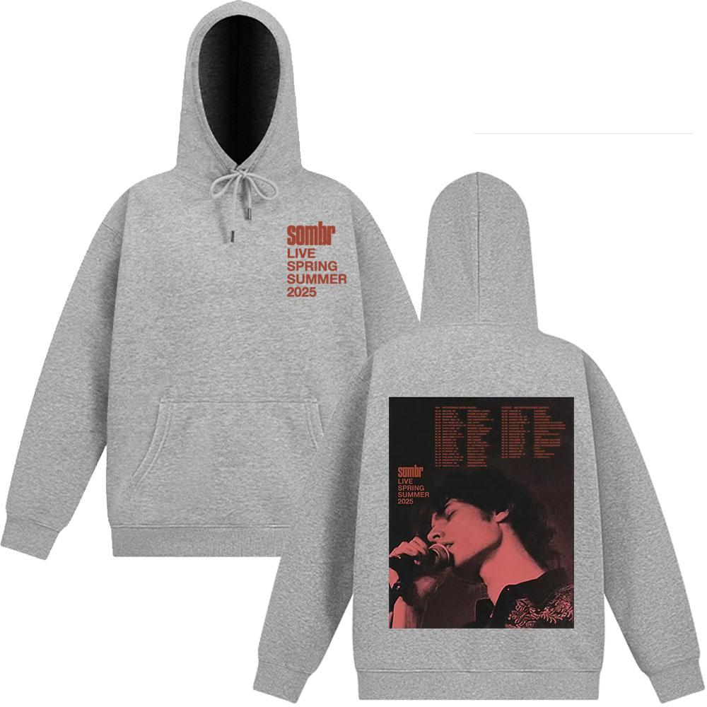 Moletom Sombr Merch LIVE 2025 Tour Masculino Feminino Manga Longa Hip-hop Pulôver Outono Inverno Harajuku Vintage Moletom Presente para Fãs
