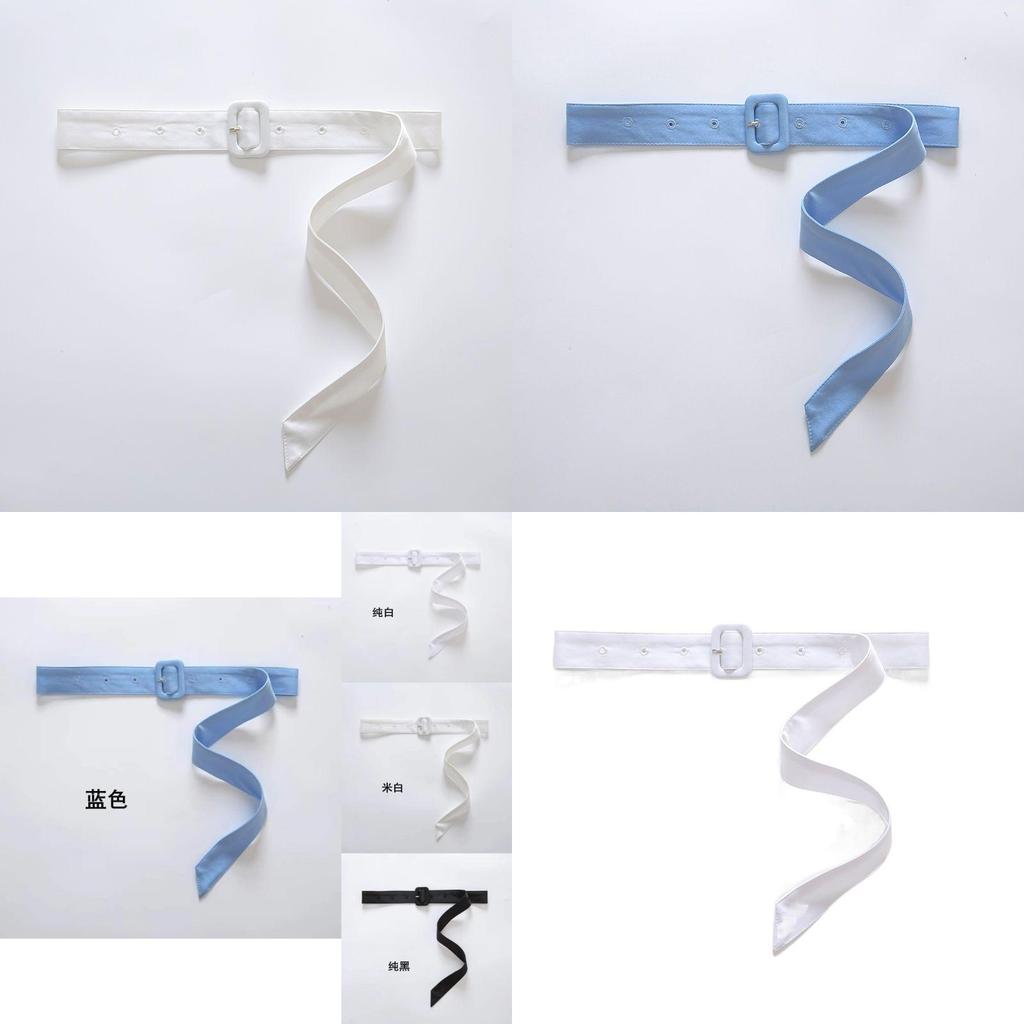 Elegant Women's Fabric Belt With Chiffon Decoration In Versatile Summer Dresses