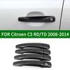 For Citroen C5 RD/TD 2008-2014 Accessory Carbon Fibre Pattern Car Side Door Handle Covers Trim 2009 2010 2011 2012 2013