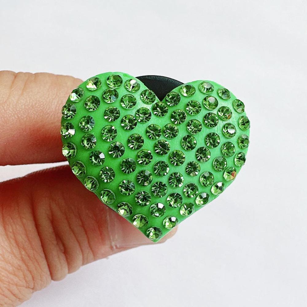Car Accessories Shiny Rhinestone Air Outlet Clip Heart-shaped Diamond Car Decoration Clip Multicolor Air Conditioning Clip