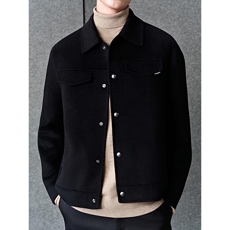 GXG Men's Black 100% Wool Short Commuter Coat
