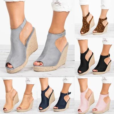 Artı Boyutu 35-43 Platform Sandalet Takozlar Ayakkabı Kadın Topuklu Sandalias Mujer Yaz Takunya Bayan Zapatos De Hombre E12
