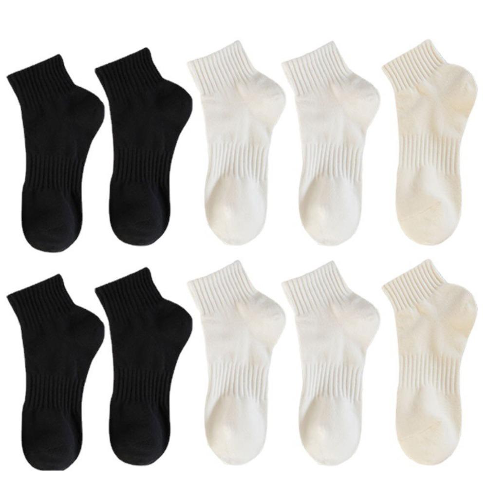 

10 Pairs Thickened Cotton Socks Solid Color Winter Socks Casual Crew Socks Women
