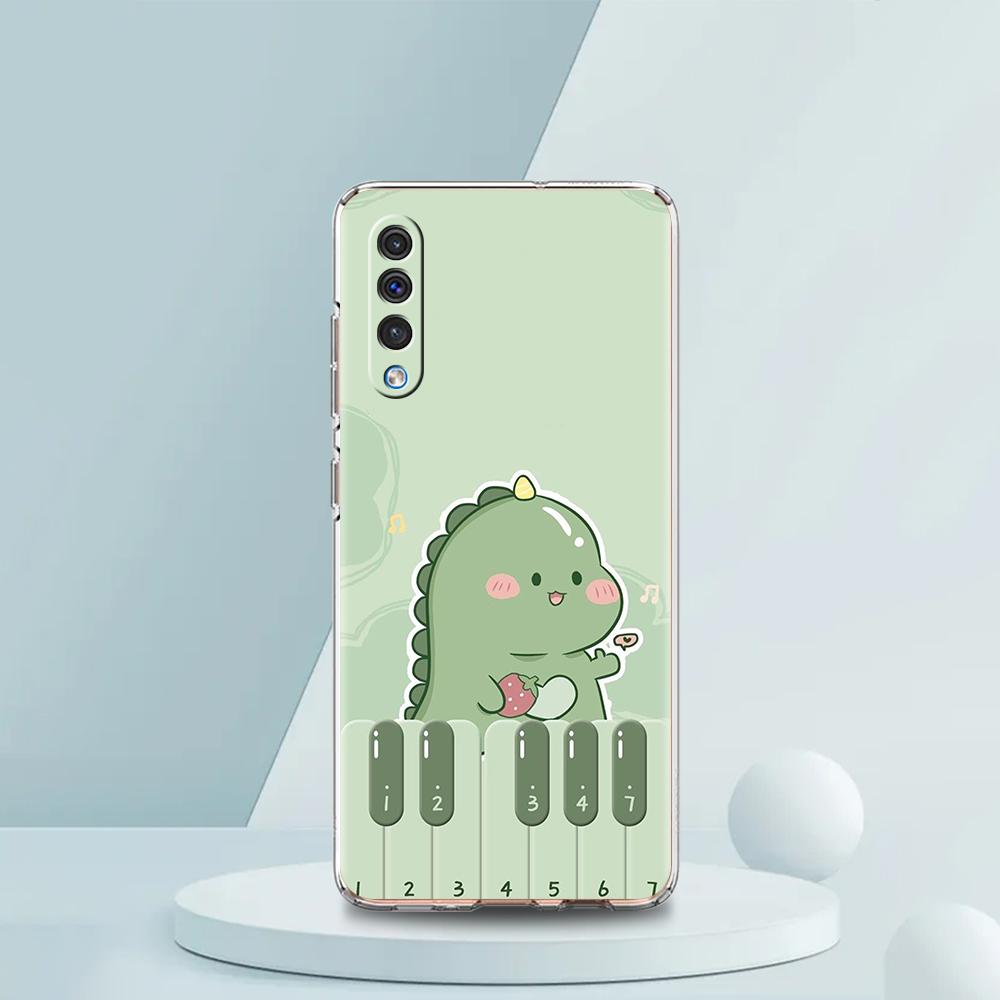 Funny Cute Cartoon Dinosaur Transparent Phone Case for Samsung Galaxy A16 A14 A12 A22 A24 A42 A02 A03S A06 A20 A30 A40 TPU Cover