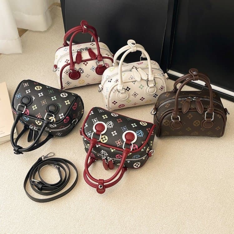 Borsa Boston Mini Stampata da Donna a Spalla e a Tracolla