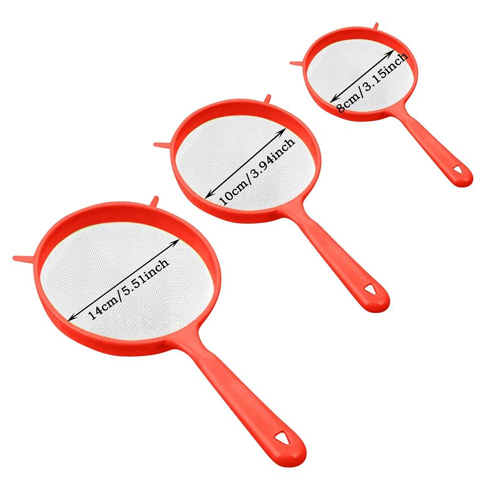 3pcs/set Filtering Tool Strainer Multifunctional Filter Noodle Powder Soy Milk Filtering Plastic Handle Kitchen Baking Tools