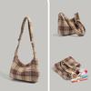 Autumn and Winter Plaid Tote Bag Women's 2024 New Large Capacity Class Commuter Bag Niche Retro Shoulder Messenger Bag