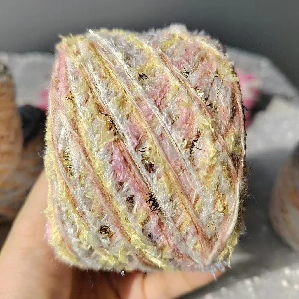 50g/2pcs Spring Day Wool Yarn Pink DIY Special Handmixed Yarn Wool Ball Needle Hook Knitted Wool Used Weaving Bags Hair Clips