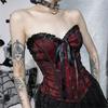 Ladies Lace Pattern Strapless Vest Elastic Rope Corset with Adjust Rope Universal Women Banquet Dress Shirt Coat Corset