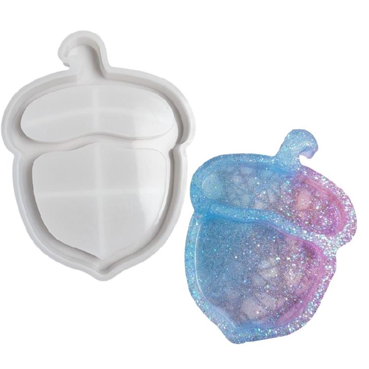 Versatile Silicone Storage Tray Mold Lovely Acorn Shaped Coaster Mould Epoxy Resin Mold for Home Decoration Making