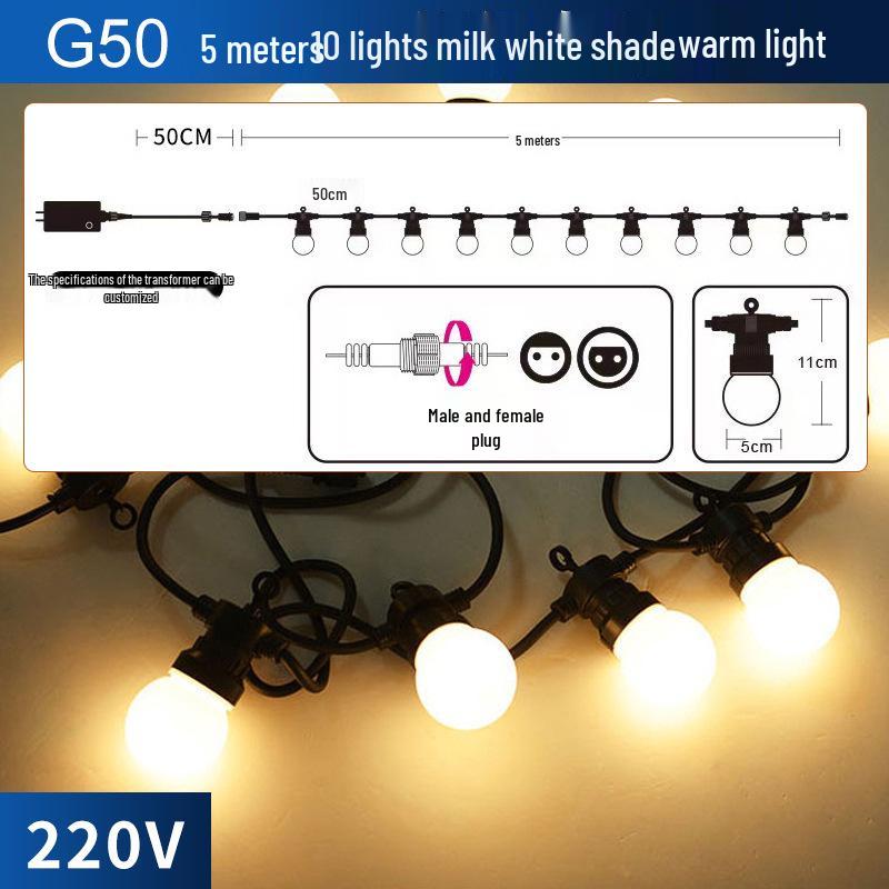 Waterproof G50 LED String Lights: Camping, Awning, Wedding, Christmas Decorations