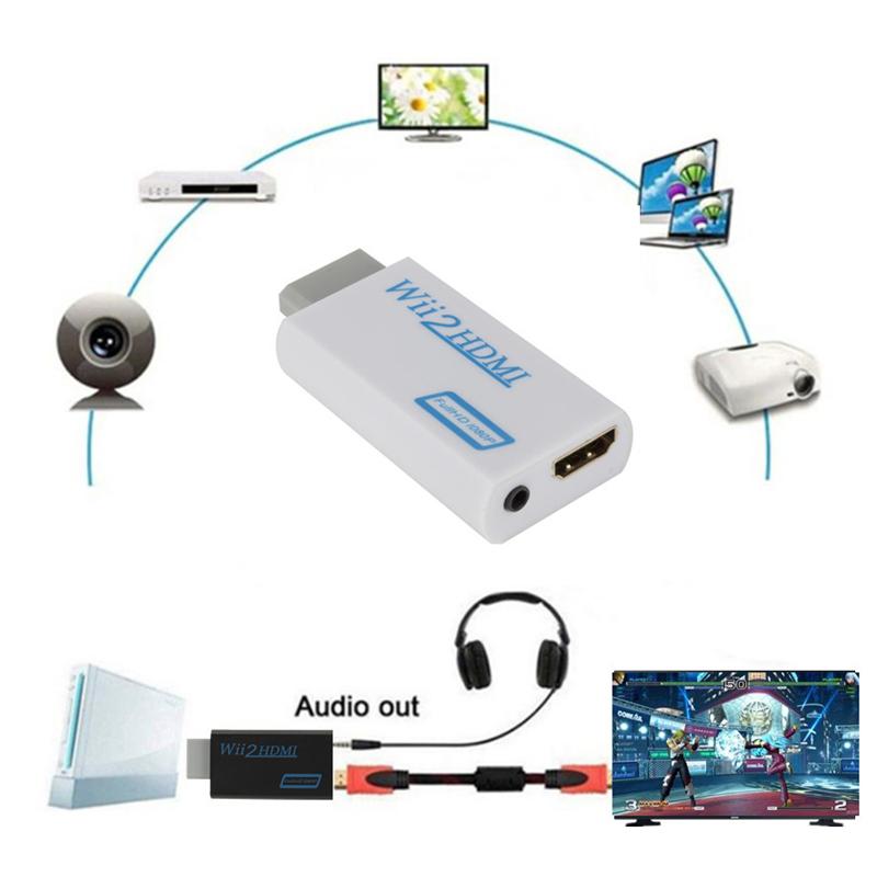 Full HD 1080P WII to HDMI Converter With 35mm Audio Jack For PC HDTV Monitor 720P Display Adapter Upscaler Device