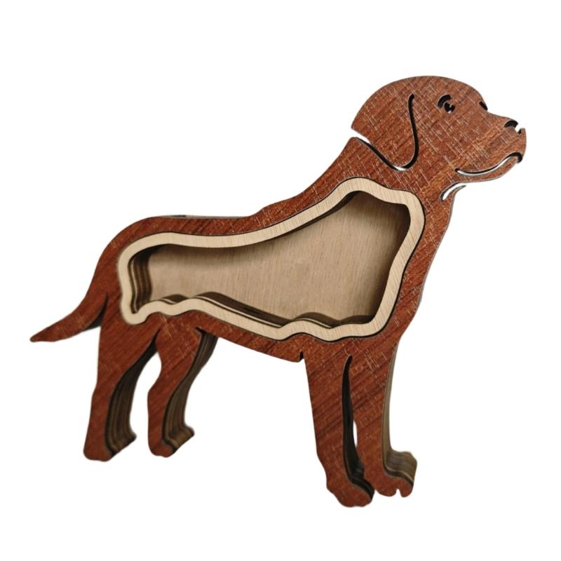 Wood Pet Hair Keepsakes Box Dog Cats Sculpture For Customizable Pet Name Memorial Display Handmade Home Tabletop Decors