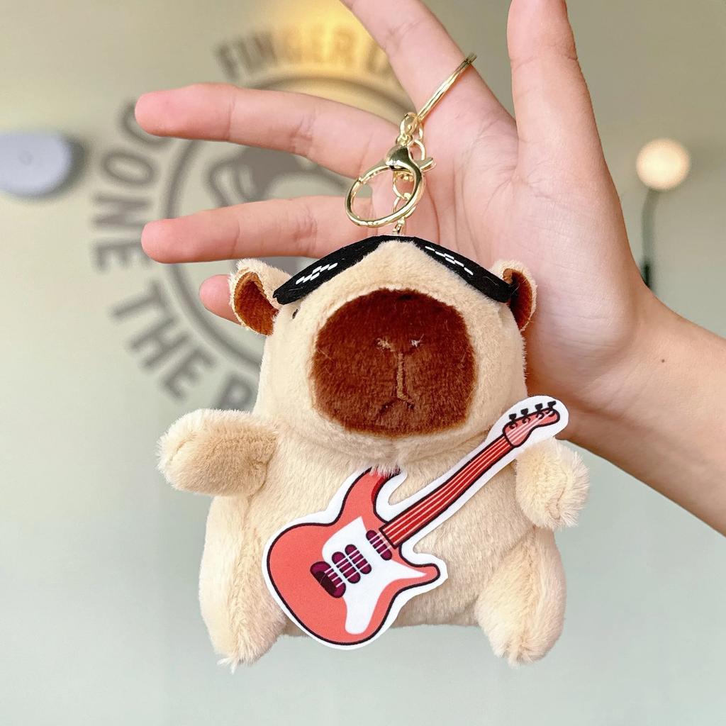 12cm Kawaii Capybara Pluche Speelgoed Schattige Capybara Tas Hanger Sleutelhanger Kinderrugzak Decoratie Verjaardag Kerstcadeaus Pluizig Poppetje Speelgoed