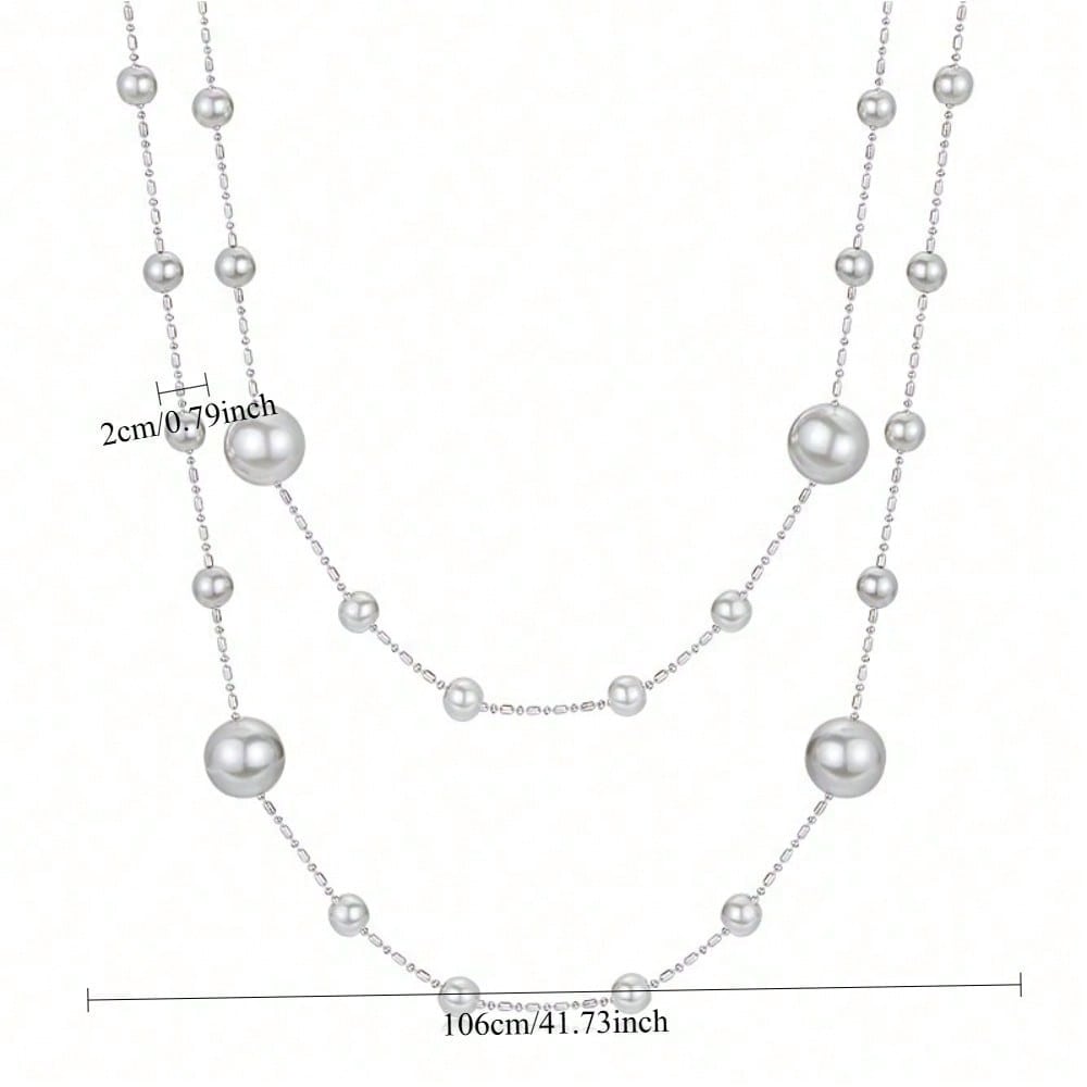 Necklace women's light luxury high-end sense fashion style stacking wear more sweater chains
