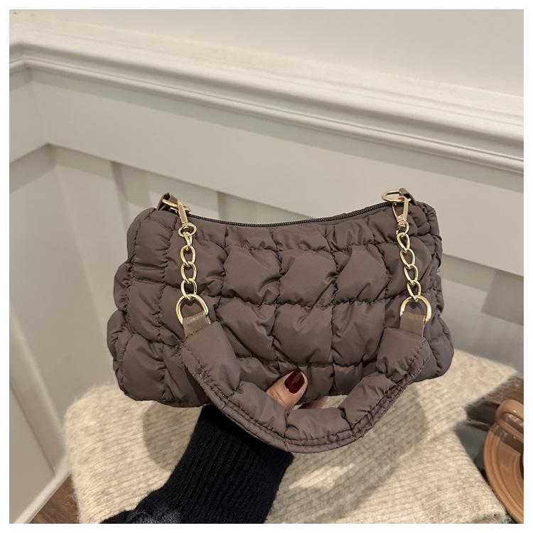 2024 Pleated Cloud Bubble Shoulder Bag - Trendy Korean Down Cotton Underarm Design