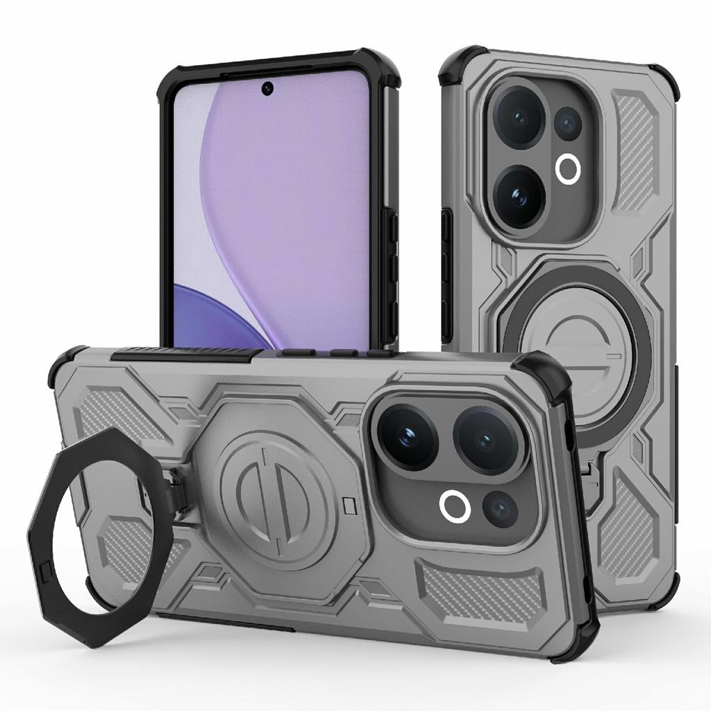For Vivo V60 5G Magnetic Case Rotating Metal Kickstand Shockproof PC+TPU Phone Back Cover