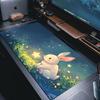 Cute Floral White Rabbit Mouse Pad Non-Slip Mat Xxl Large Gamer Keyboard Deskmat Computer Mousepad Star Night Tulip Daisy Art