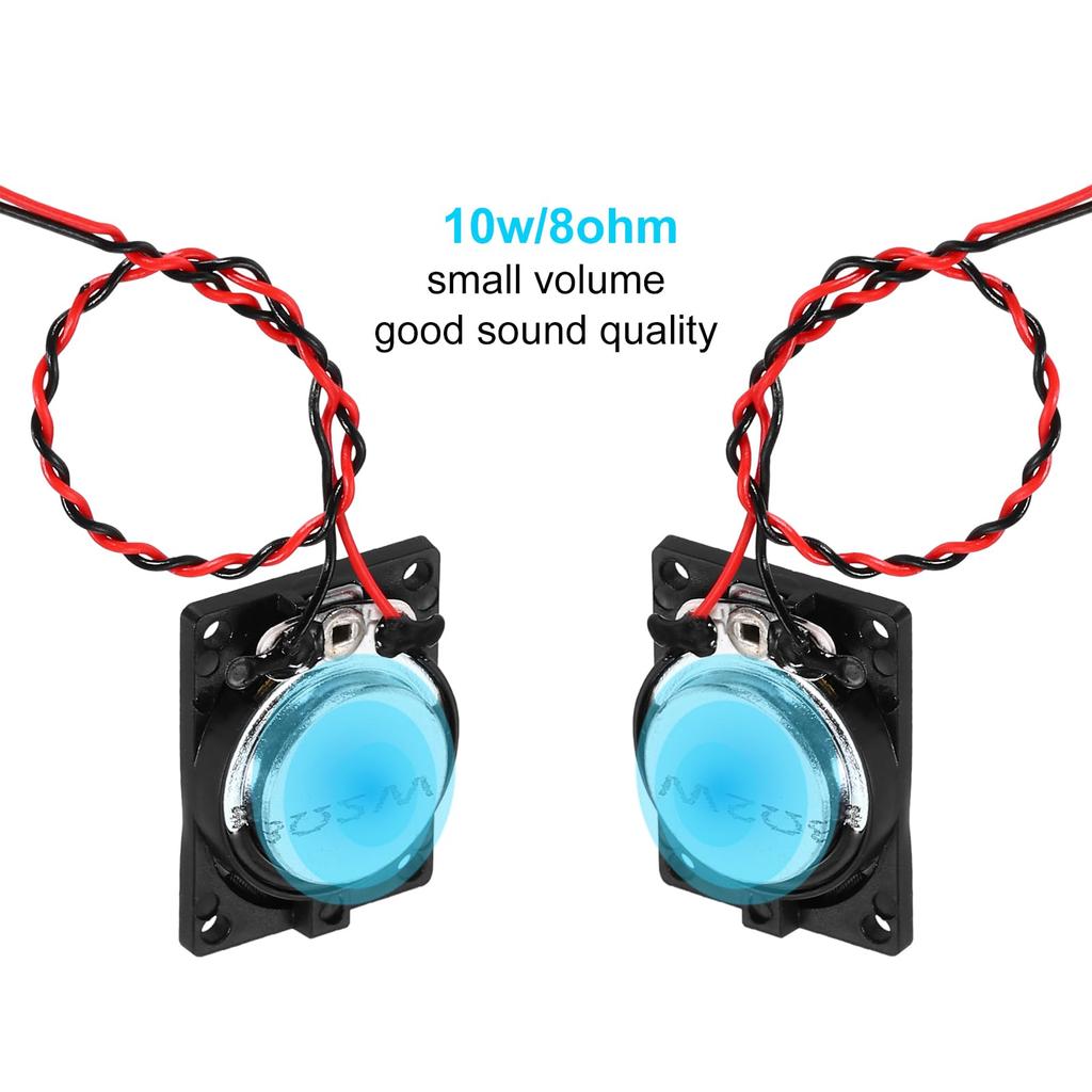 Uxcell 2pcs 10W 8ohm Mini Speakers Metal Shell Square Micro Mini Speakers DVD EVD Multimedia Mobile Portable Advertising Equipment Built-in